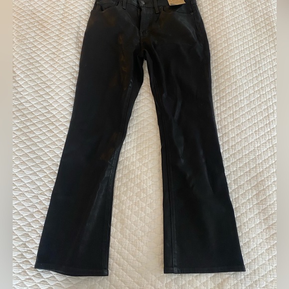 NWT Madewell Kick Out Crop Jeans in True Black Coated Edition size 27 - Picture 6 of 7